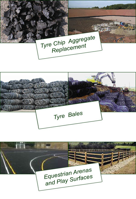 Tyre Chip Aggregate Replacement, Equestrian Arenas and Play Surfaces, Tyre URRO Blocks (Bales).
