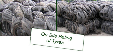 On Site Baling of Tyres 